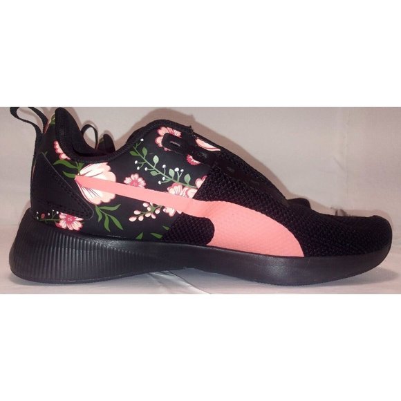 Puma 195390-01 Black And Pink Floral Pattern Sz 5C No Laces - Picture 3 of 11